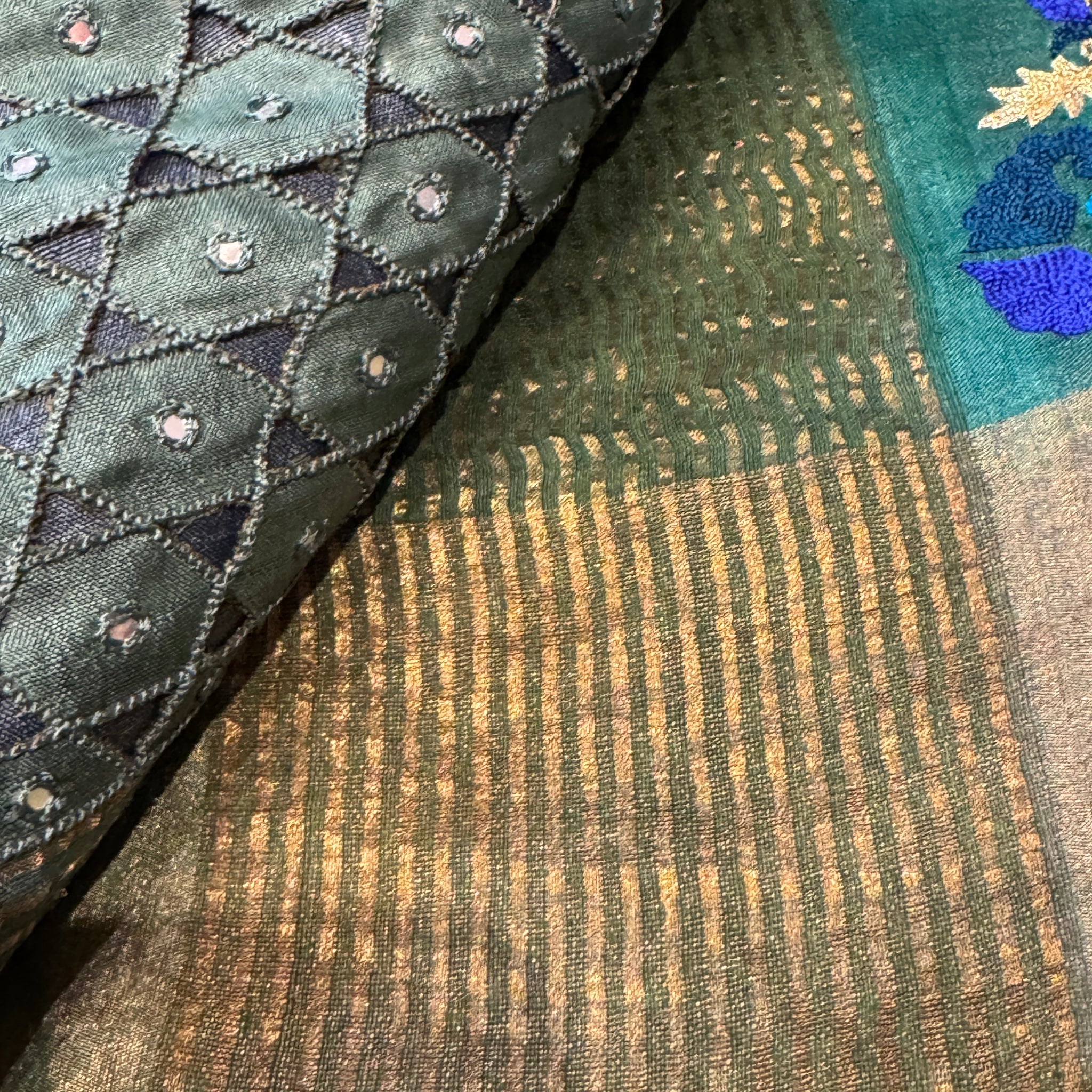 Pure Handloom Tussar Saree with Zari and Hand Aari Work